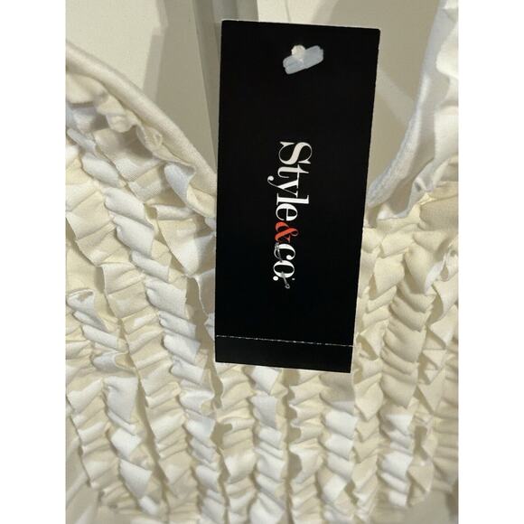 NWT Style & co XL Eggshell Ruffled Blouse - Picture 2 of 5